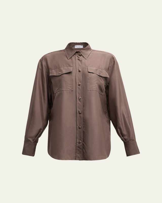 Silk Western Button-Down Shirt